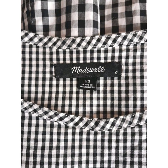 Madewell Sz XS Sleeveless Tie Back Cotton Drop Waist Babydoll Gingham Dress - Picture 6 of 13